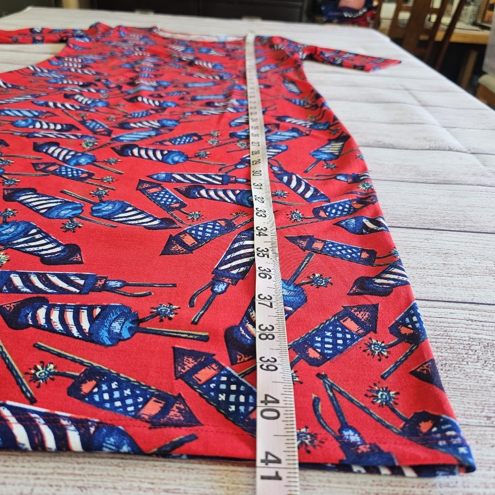Like New LuLaRoe Patriotic Firecracker Dress Size Medium - Picture 9 of 11